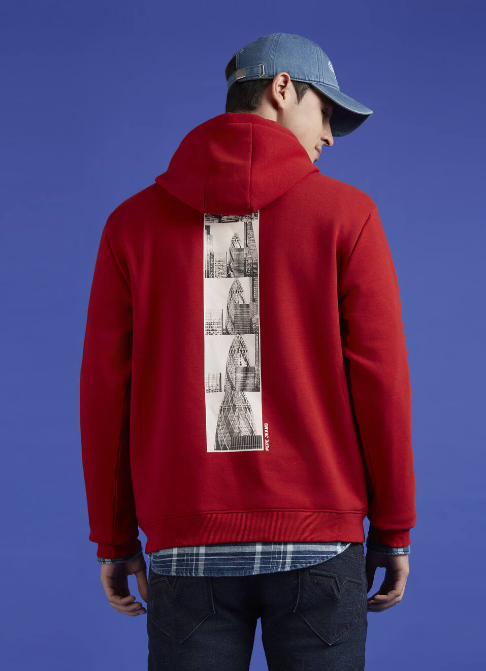 Red Back Print Full Sleeve Oversized Sweatshirt, , large image number 0