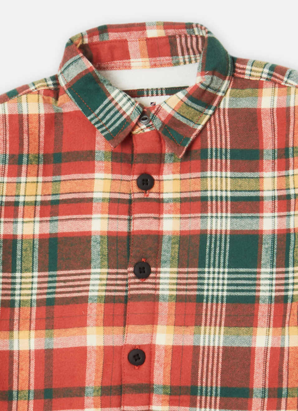 Boys Orange Check Full Sleeve Shirt, , large image number 2