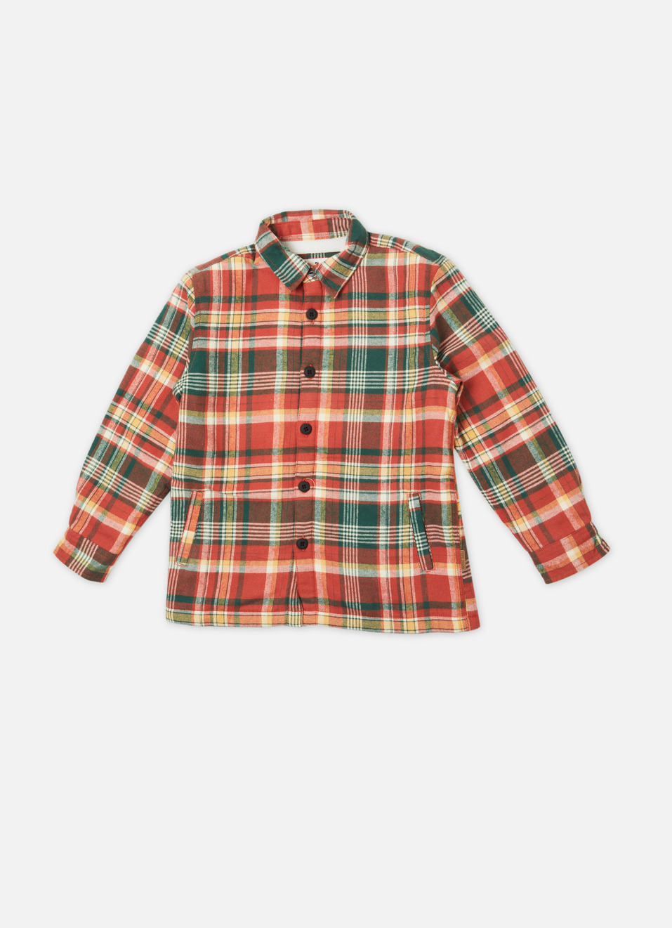 Boys Orange Check Full Sleeve Shirt, , large image number 0