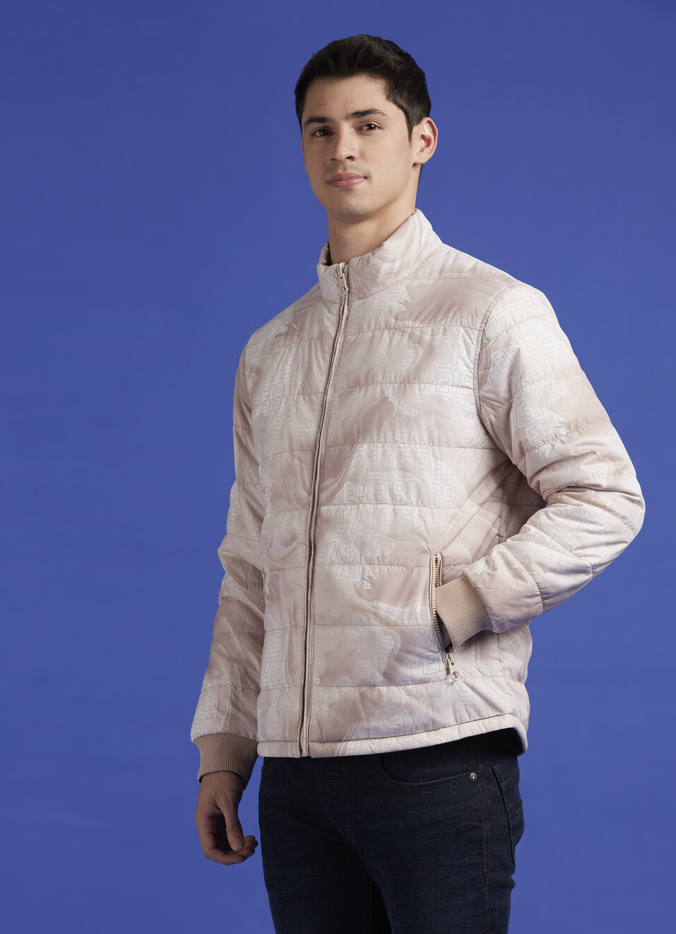 White Reversible Full Sleeve Puffer Jacket, , large image number 3