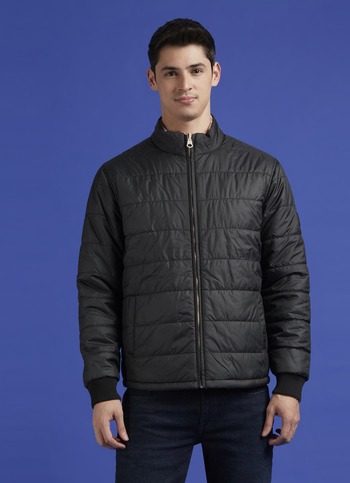 White Reversible Full Sleeve Puffer Jacket