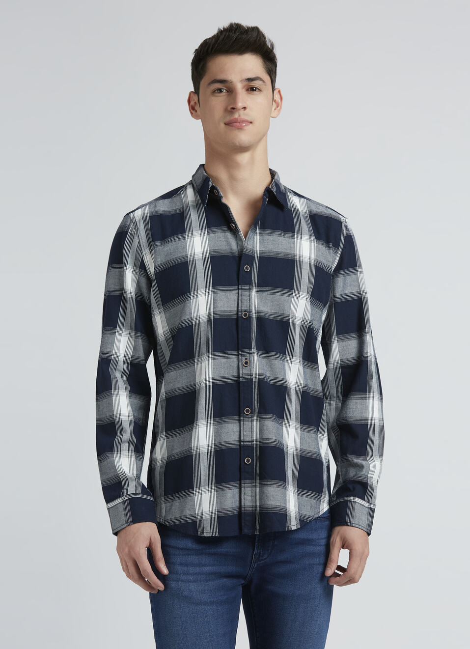 Navy Check Full Sleeve Shirt, , large image number 1