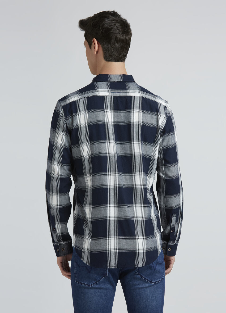 Navy Check Full Sleeve Shirt, , large image number 2