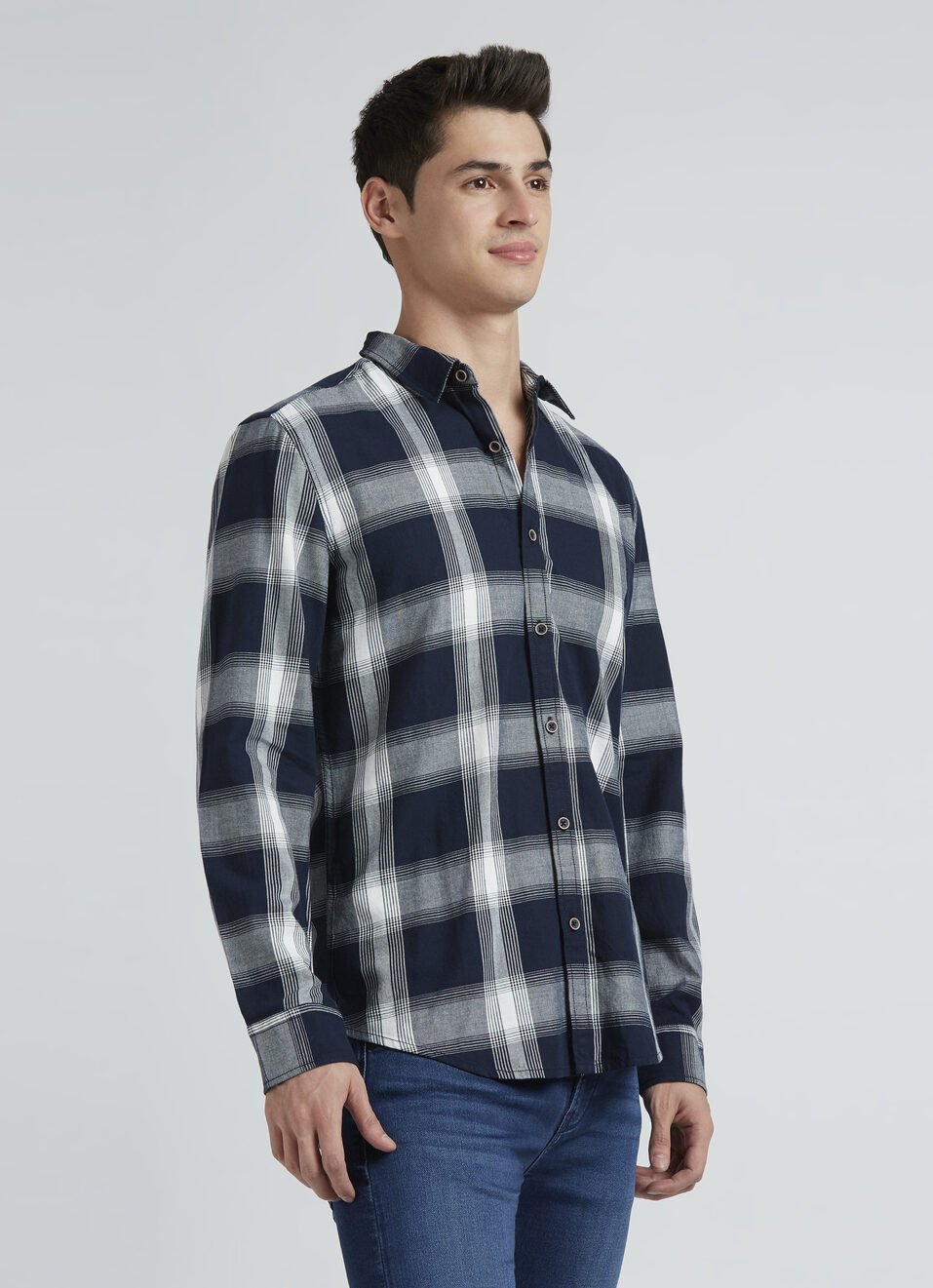 Navy Check Full Sleeve Shirt, , large image number 3