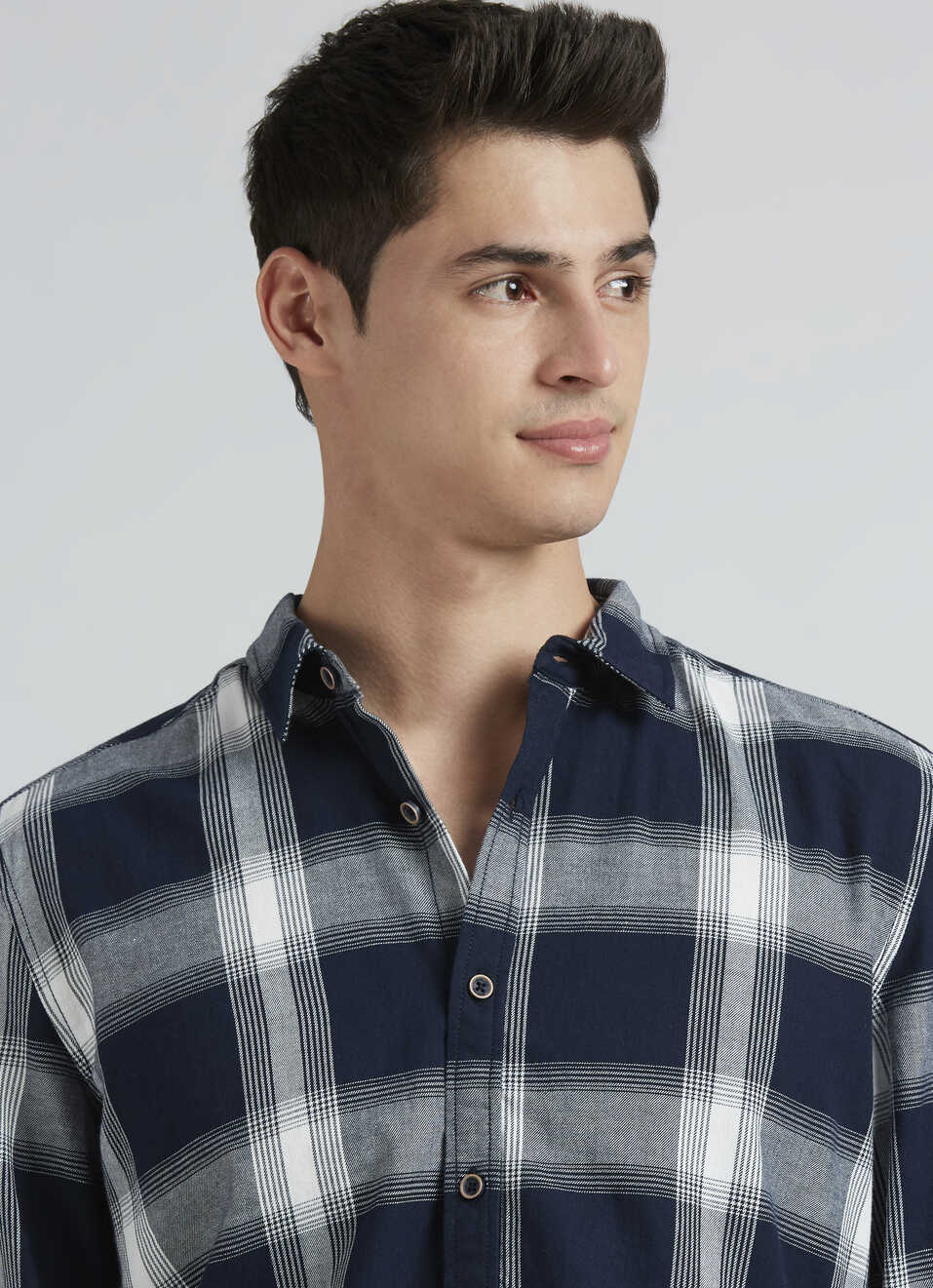 Navy Check Full Sleeve Shirt, , large image number 4