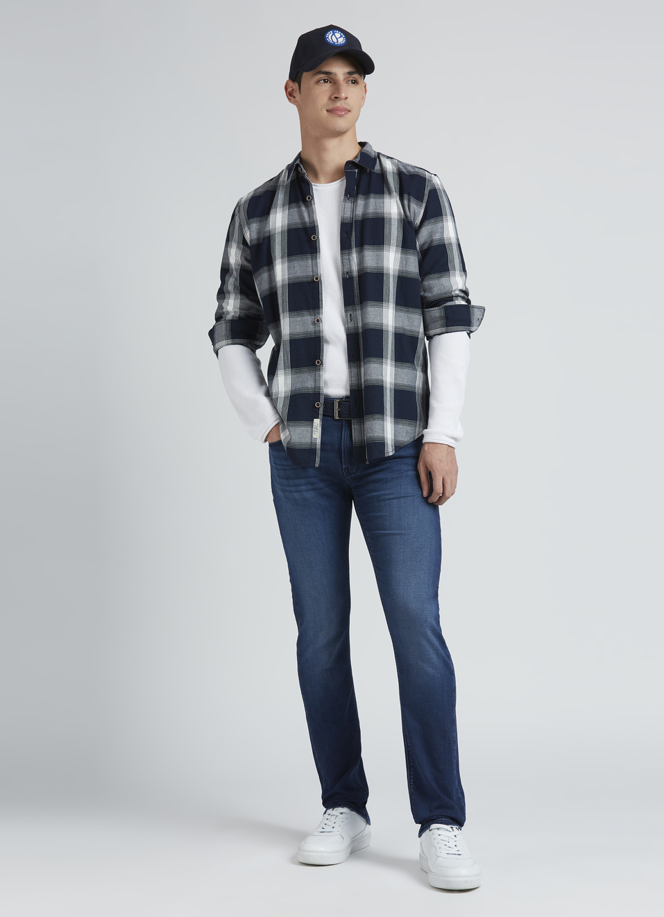 Navy Check Full Sleeve Shirt, , large image number 5