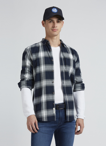 Navy Check Full Sleeve Shirt