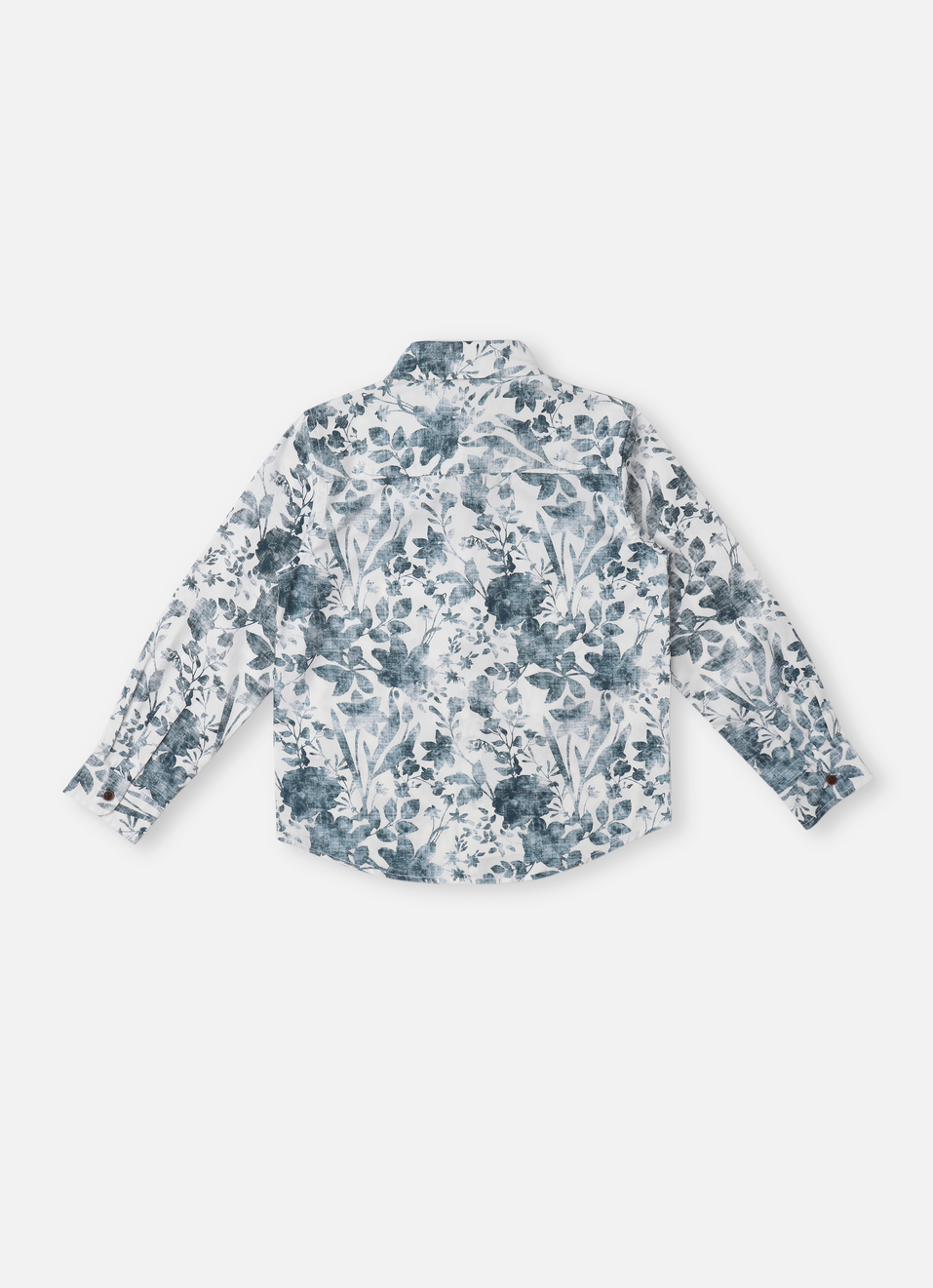 Boys Blue Floral Print Full Sleeve Shirt, , large image number 1