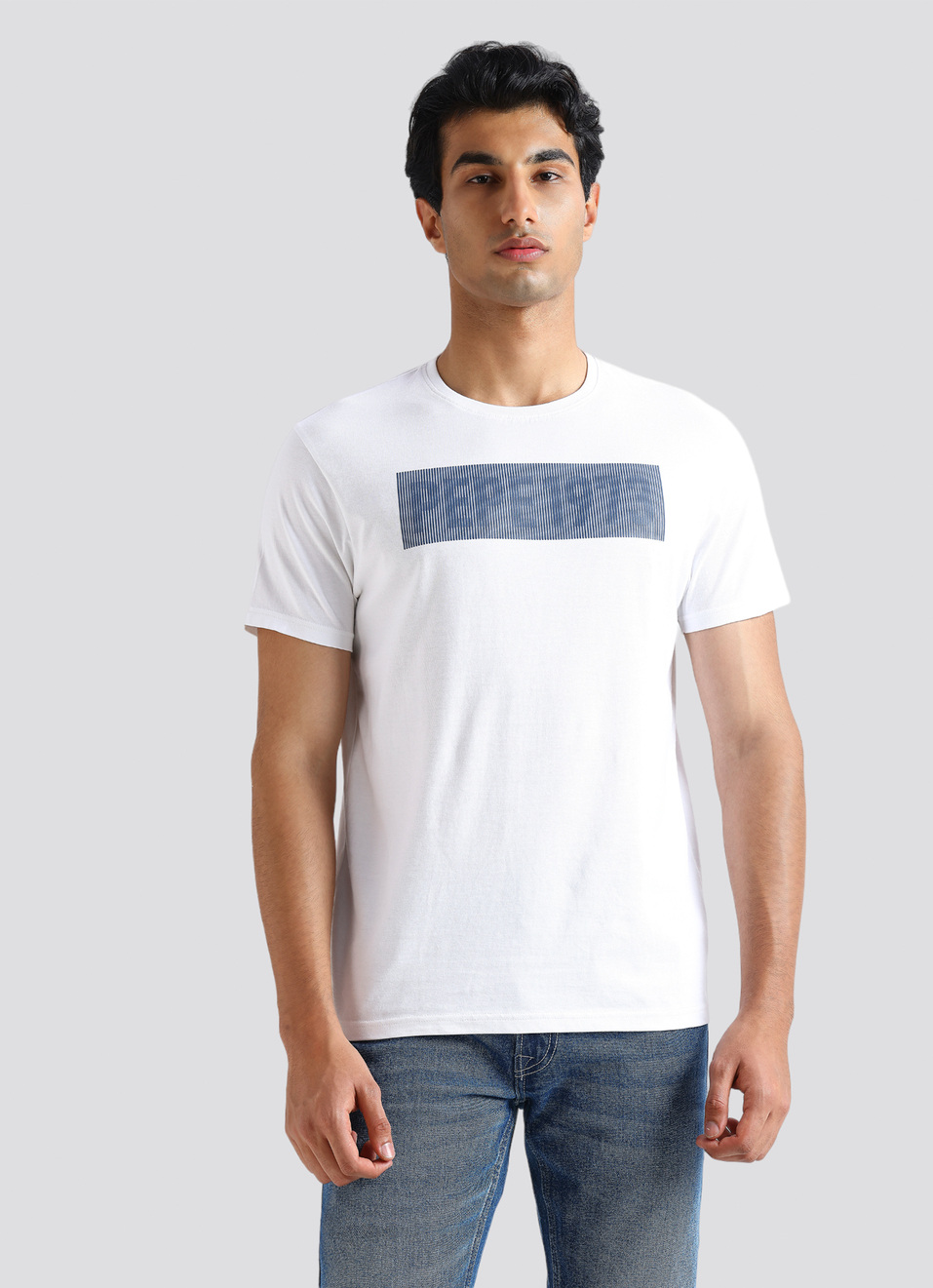 White Graphic Print Short Sleeve T-shirt, , large image number 1