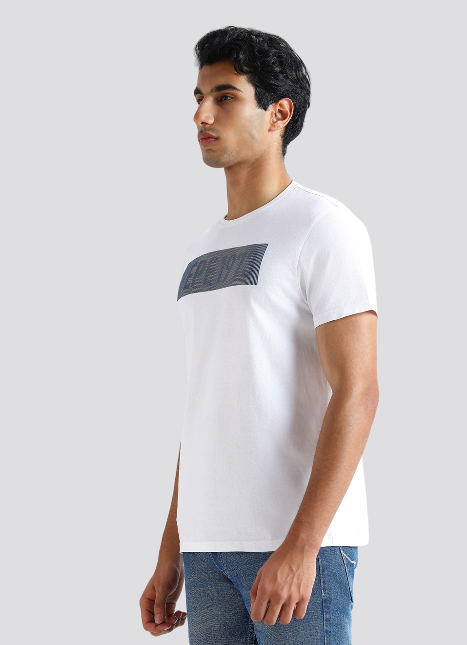 White Graphic Print Short Sleeve T-shirt, , large image number 3