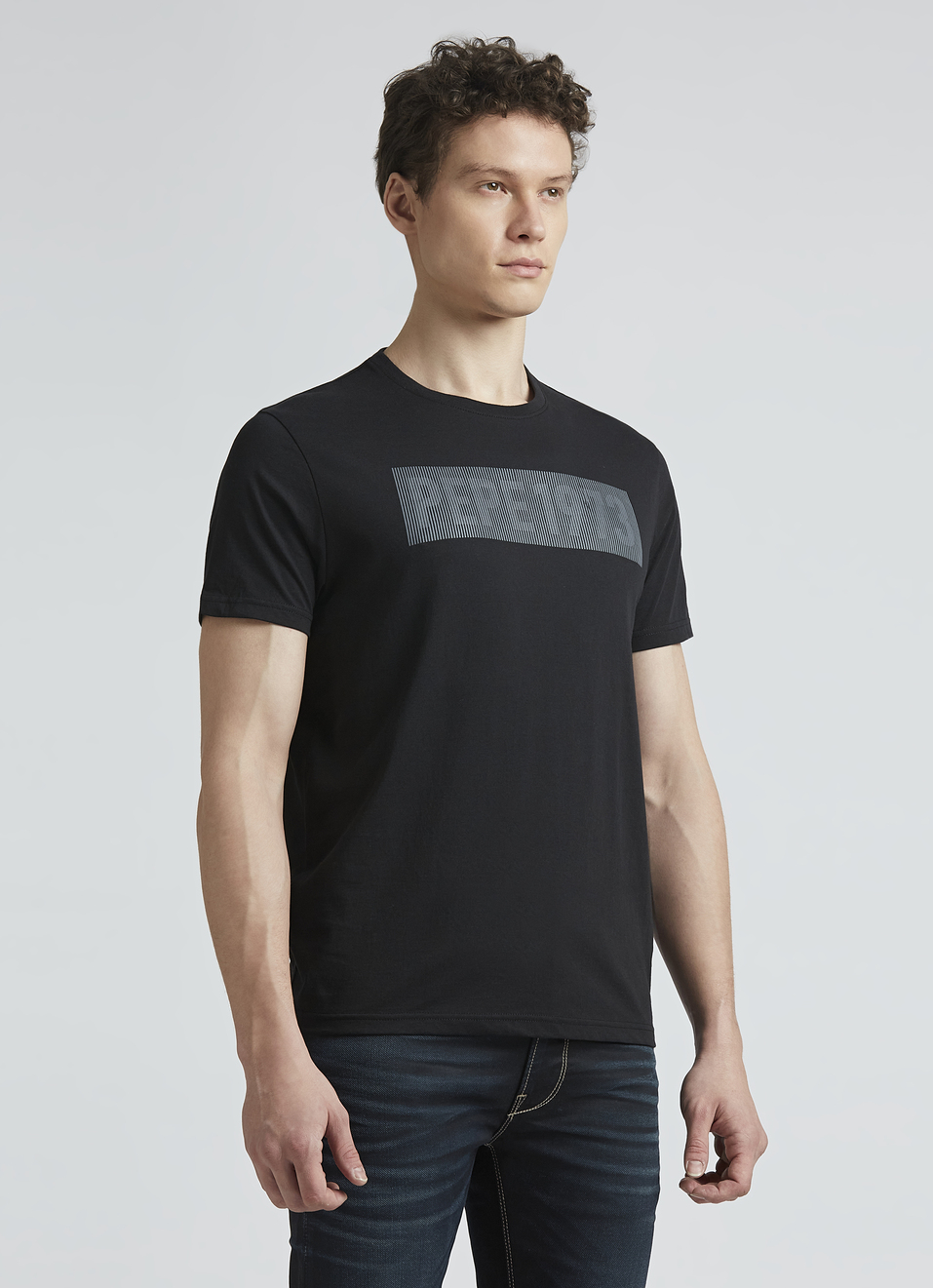 Black Graphic Print Short Sleeve T-shirt, , large image number 3