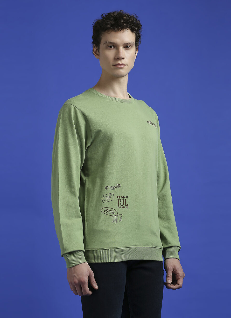 Green Graphic Print Full Sleeve Sweatshirt, , large image number 3