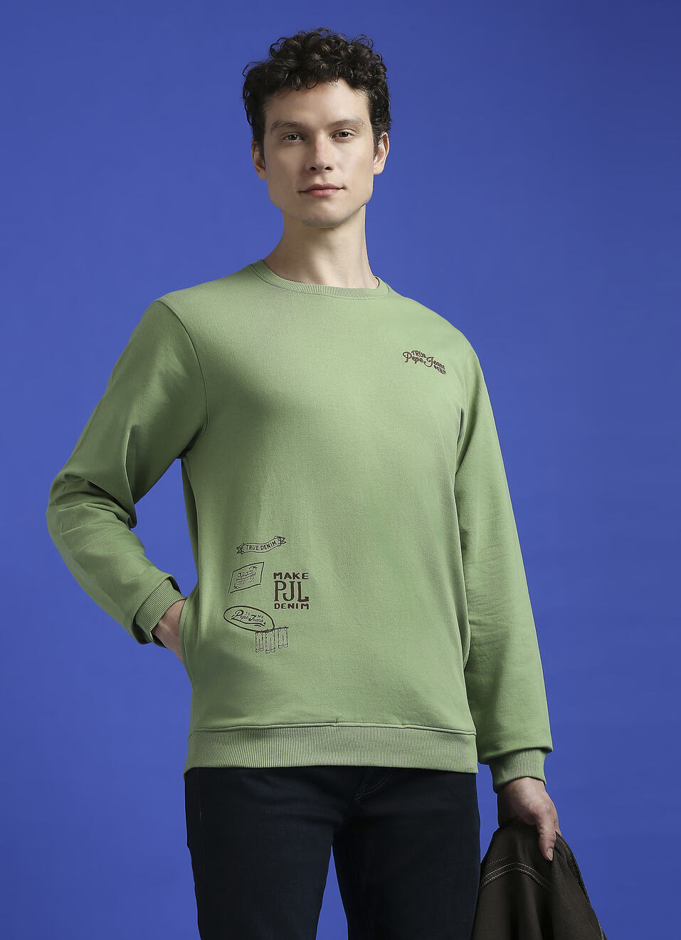 Green Graphic Print Full Sleeve Sweatshirt, , large image number 0