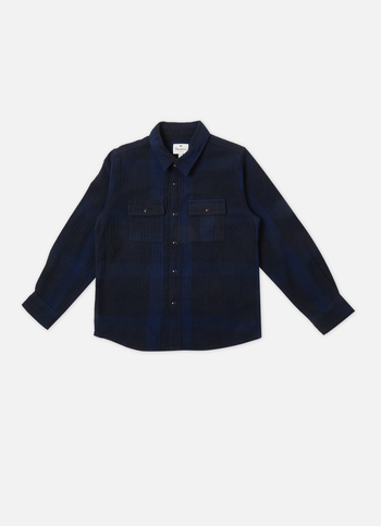 Boys Navy Check Full Sleeve Shirt