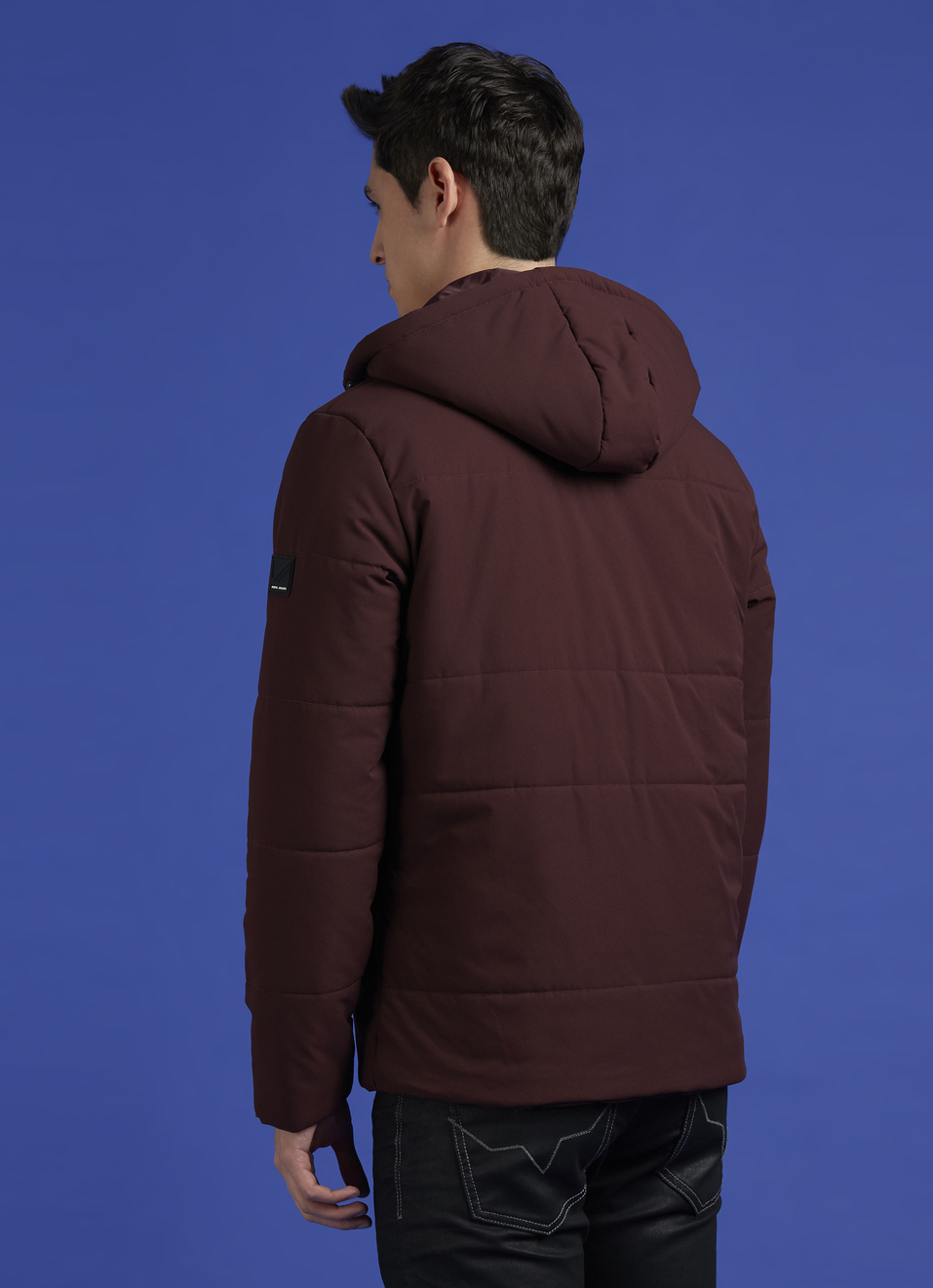 Wine Full Sleeve Hooded Jacket, , large image number 2