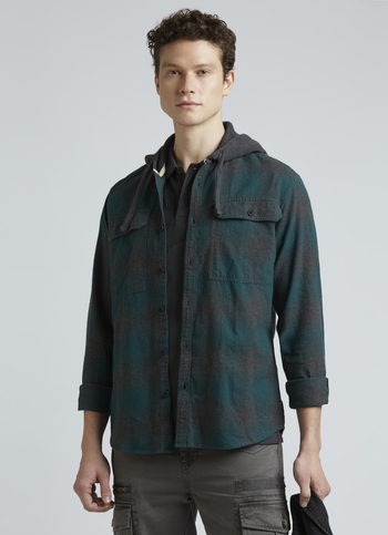 Teal Checks Full Sleeves Shirt