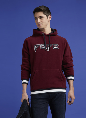 Burgundy Full Sleeve Hooded Sweatshirt