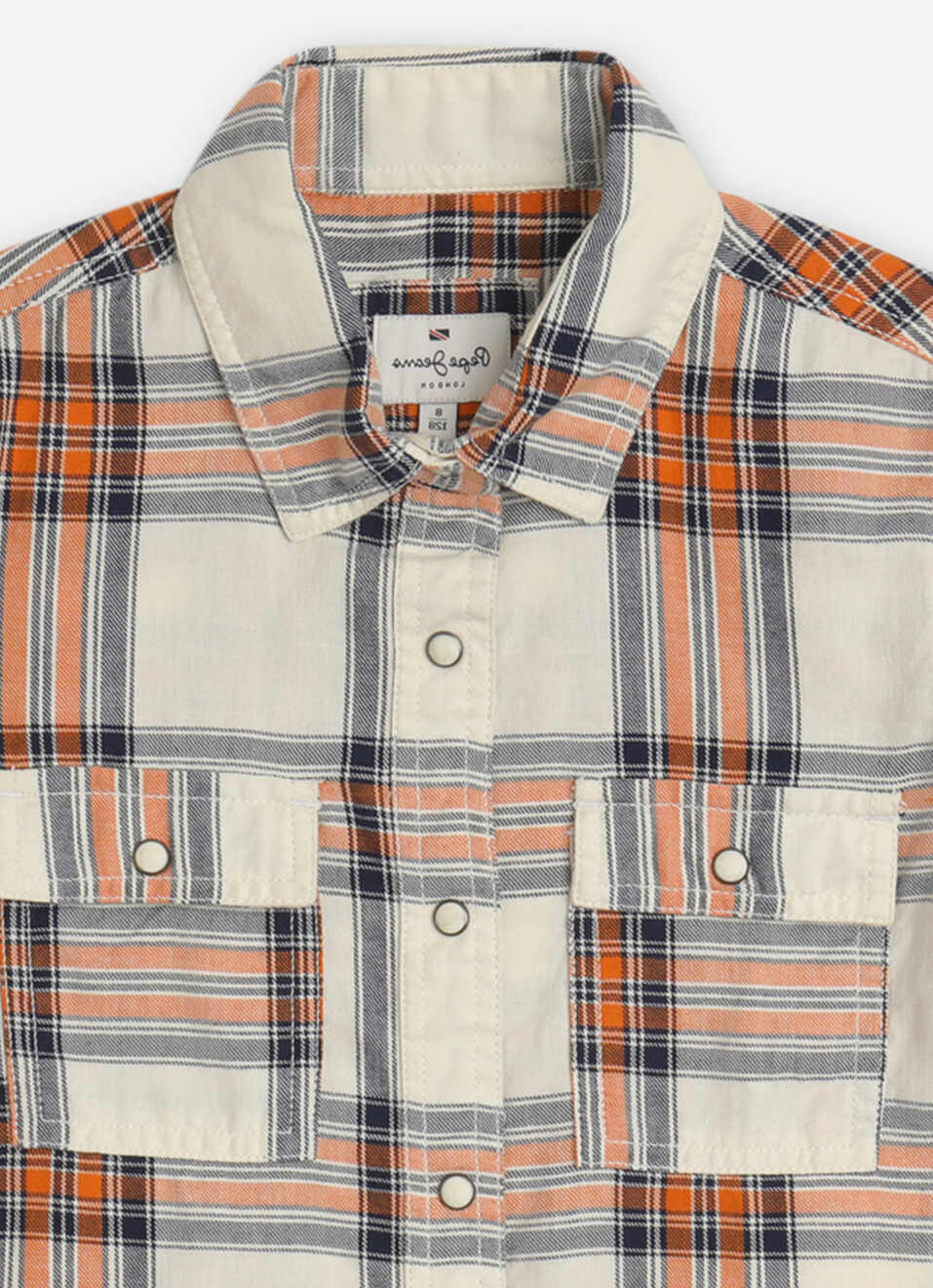 Boys White Check Full Sleeve Shirt, , large image number 2