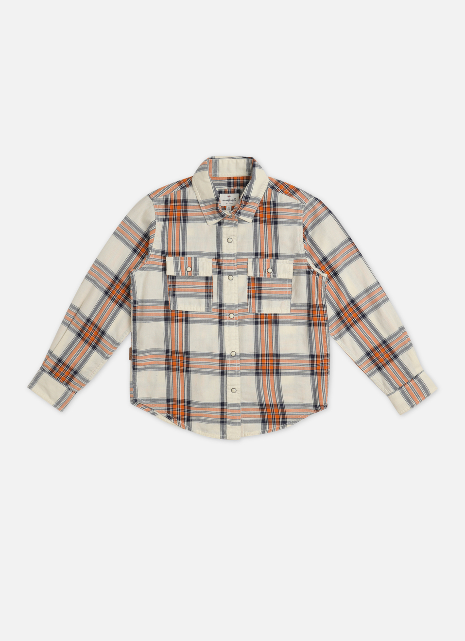 Boys White Check Full Sleeve Shirt, , large image number 0