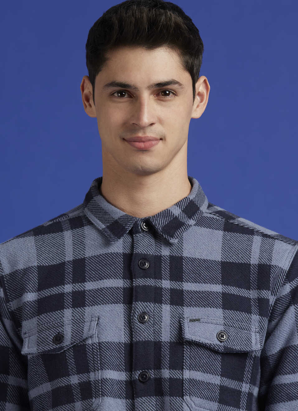 Navy Check Full Sleeve Shacket, , large image number 4