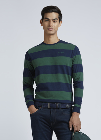 Green Stripes Full Sleeve T-shirt