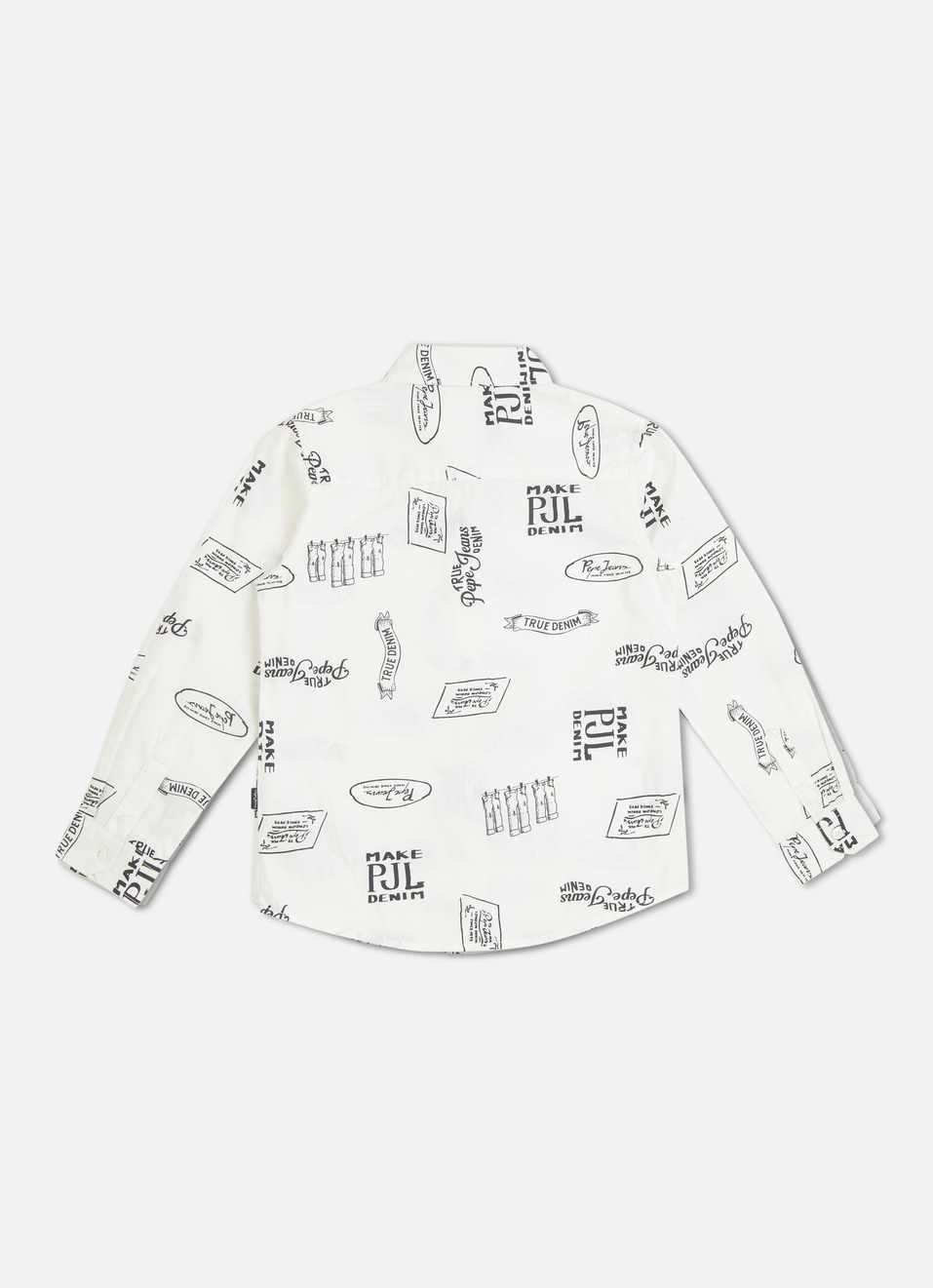 Boys White Printed Full Sleeve Shirt, , large image number 1