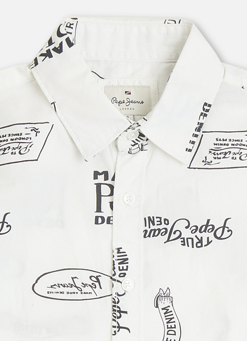 Boys White Printed Full Sleeve Shirt, , large image number 2
