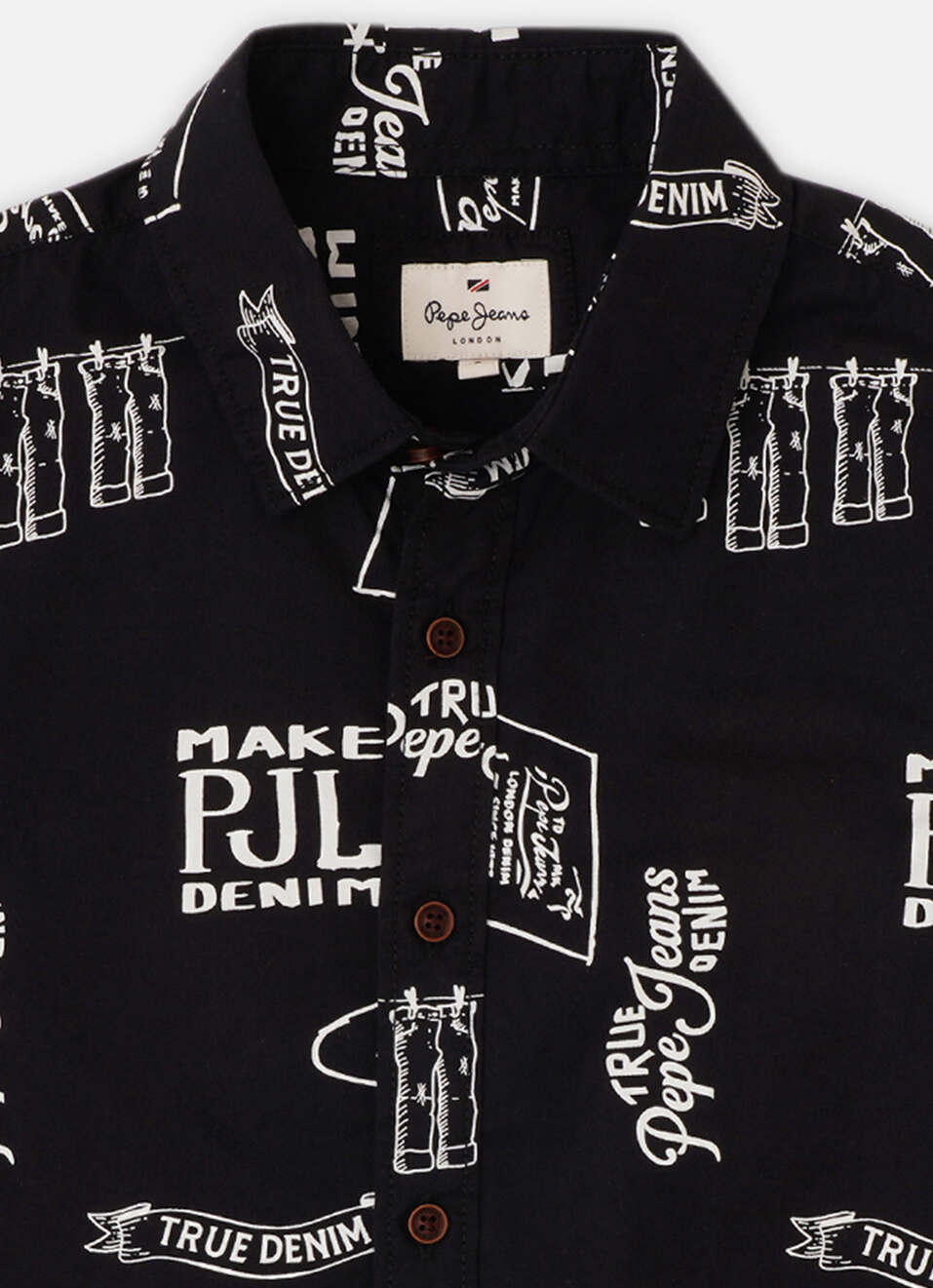 Boys Black Printed Full Sleeve Shirt, , large image number 2
