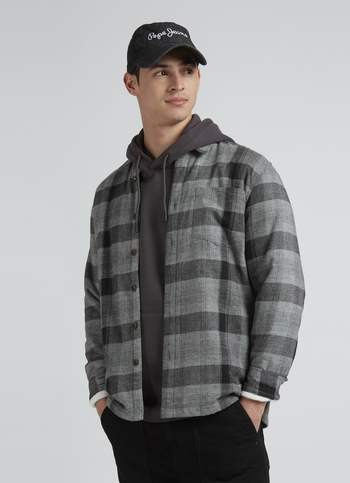 Grey Check Full Sleeve Oversized Shirt