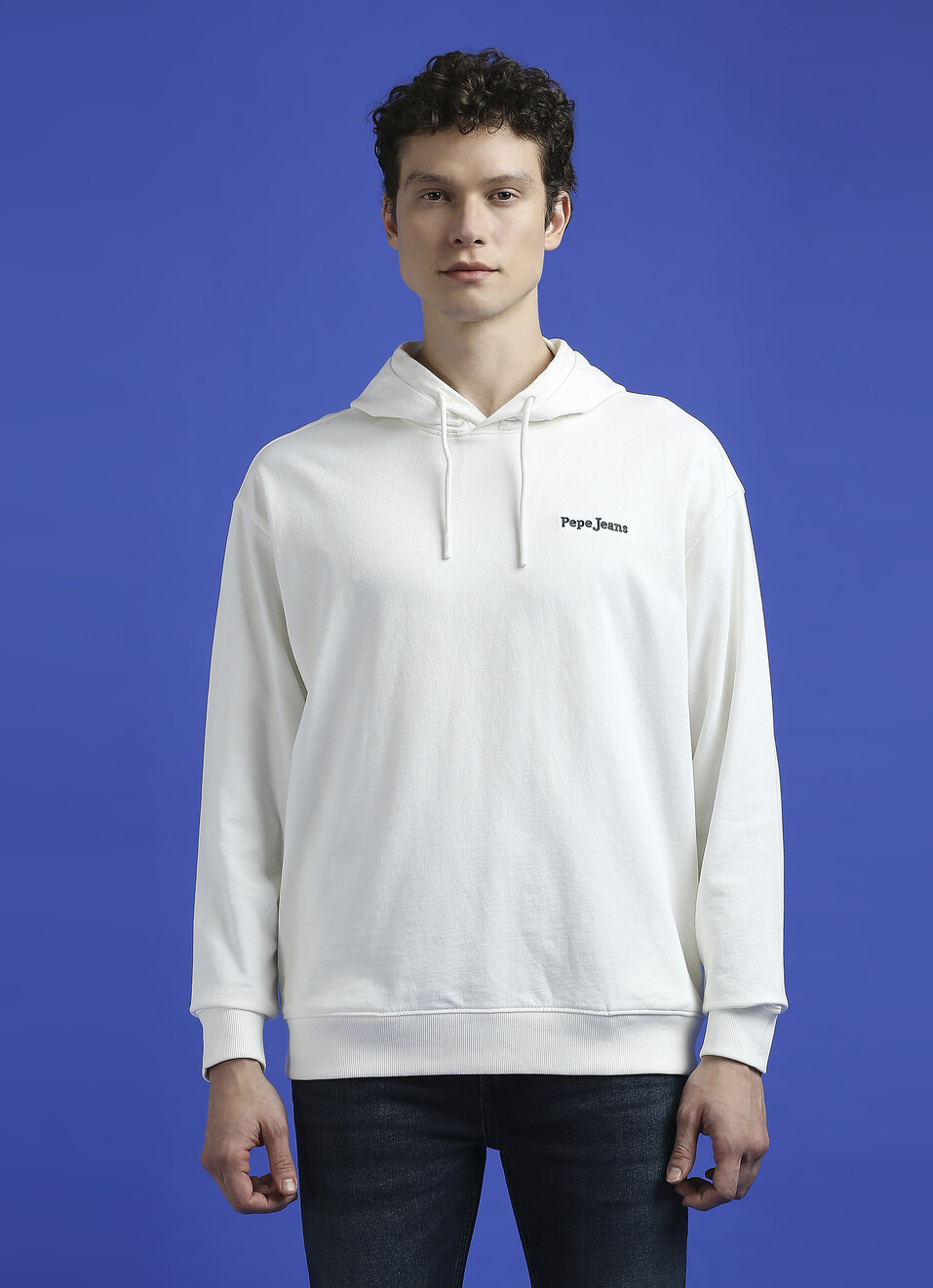 White Back Print Full Sleeve Sweatshirt, , large image number 1
