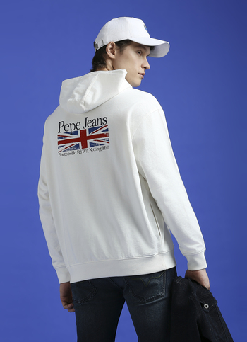 White Back Print Full Sleeve Sweatshirt