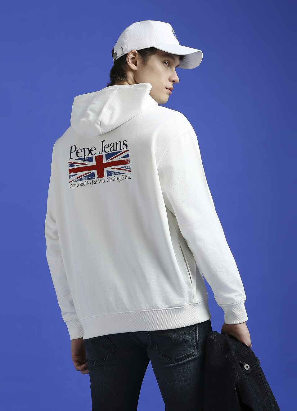 White Back Print Full Sleeve Sweatshirt, , large image number 0