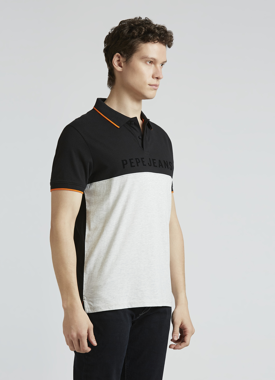 Black Colour Block Short Sleeve Polo, , large image number 3