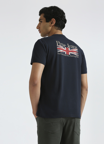 Blue Graphic Print Short Sleeve T-shirt