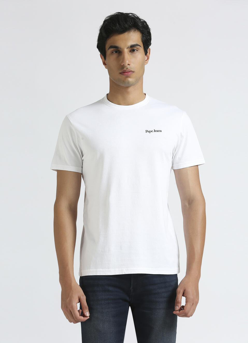 White Graphic Print Short Sleeve T-shirt, , large image number 1
