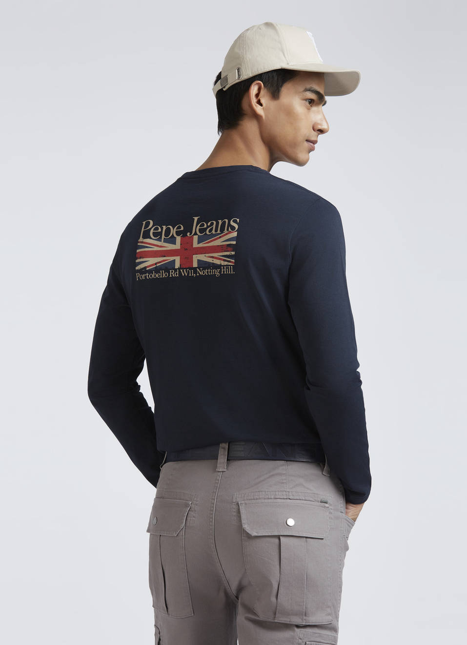 Blue Back Graphic Print Full Sleeves T-shirt, , large image number 0