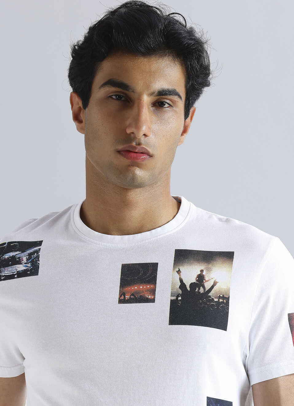 White Photographic Print Short Sleeve T-shirt, , large image number 4