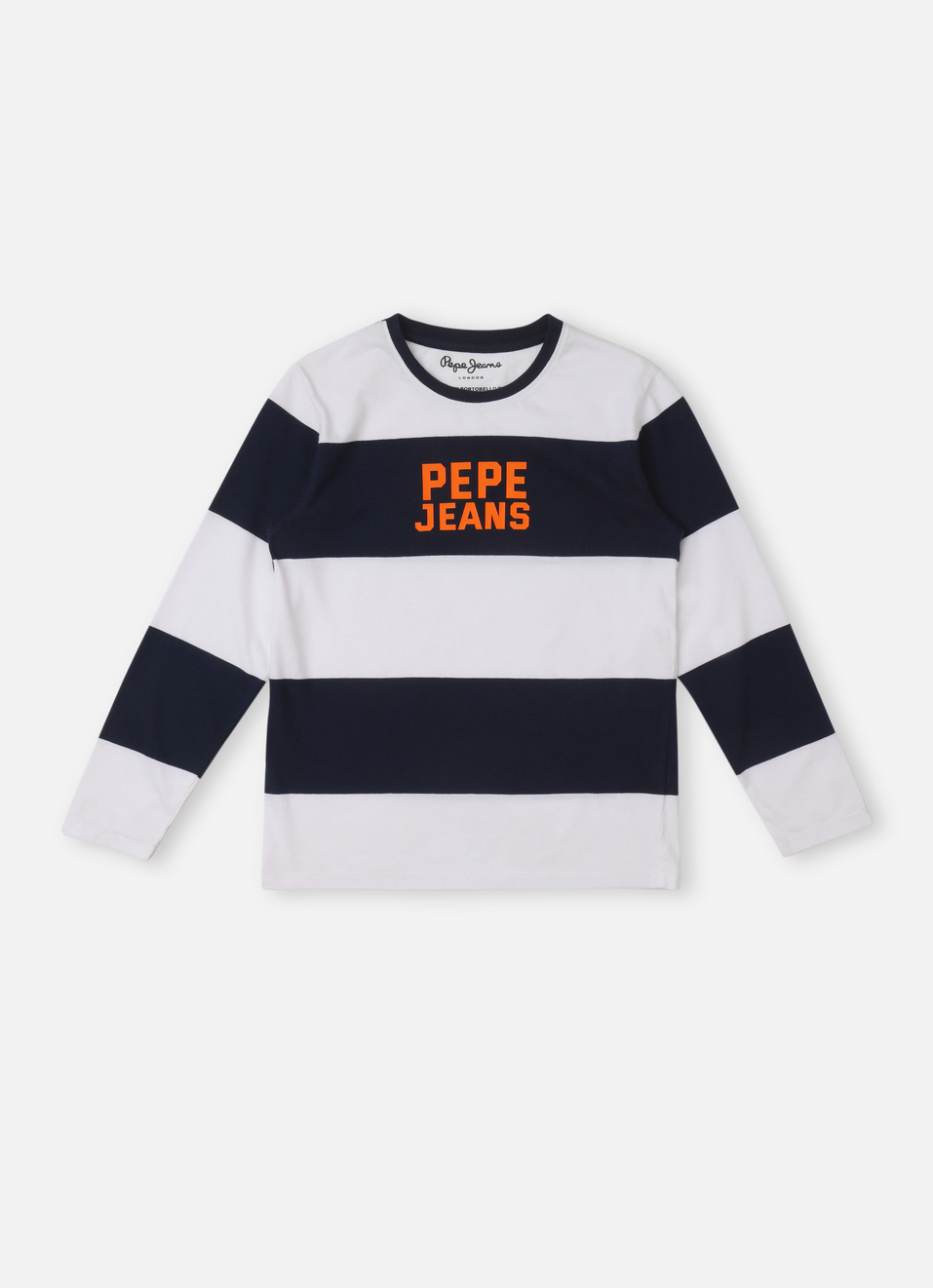 Boys Navy Stripes Full Sleeves T-shirt, , large image number 0