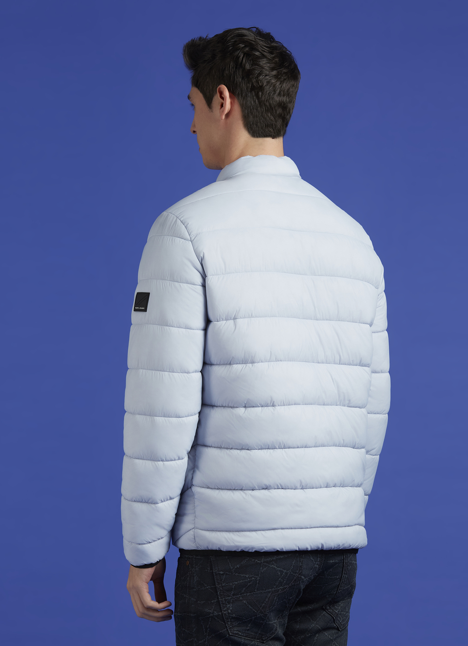Blue Full Sleeve Puffer Jacket, , large image number 2