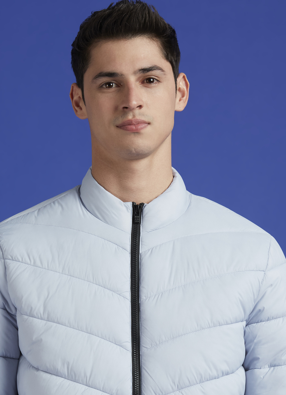 Blue Full Sleeve Puffer Jacket, , large image number 4