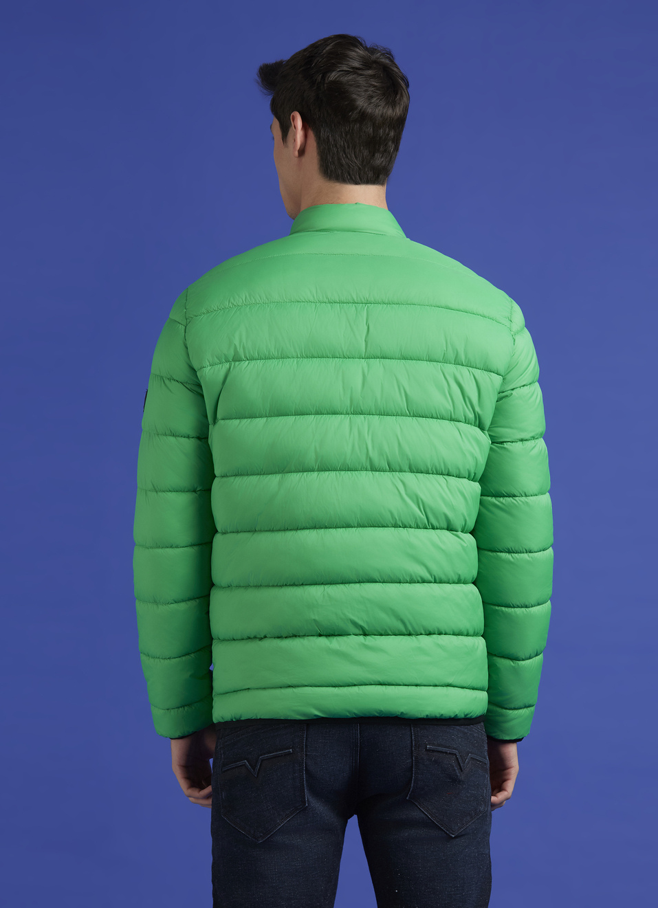 Green Full Sleeve Full Sleeve Puffer Jacket, , large image number 2