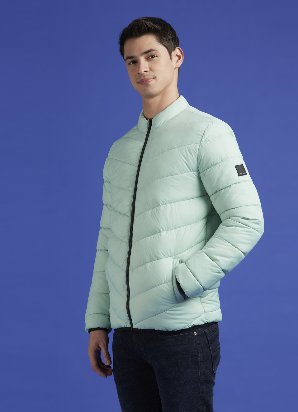 Green Full Sleeve  Puffer Jacket, , large image number 3