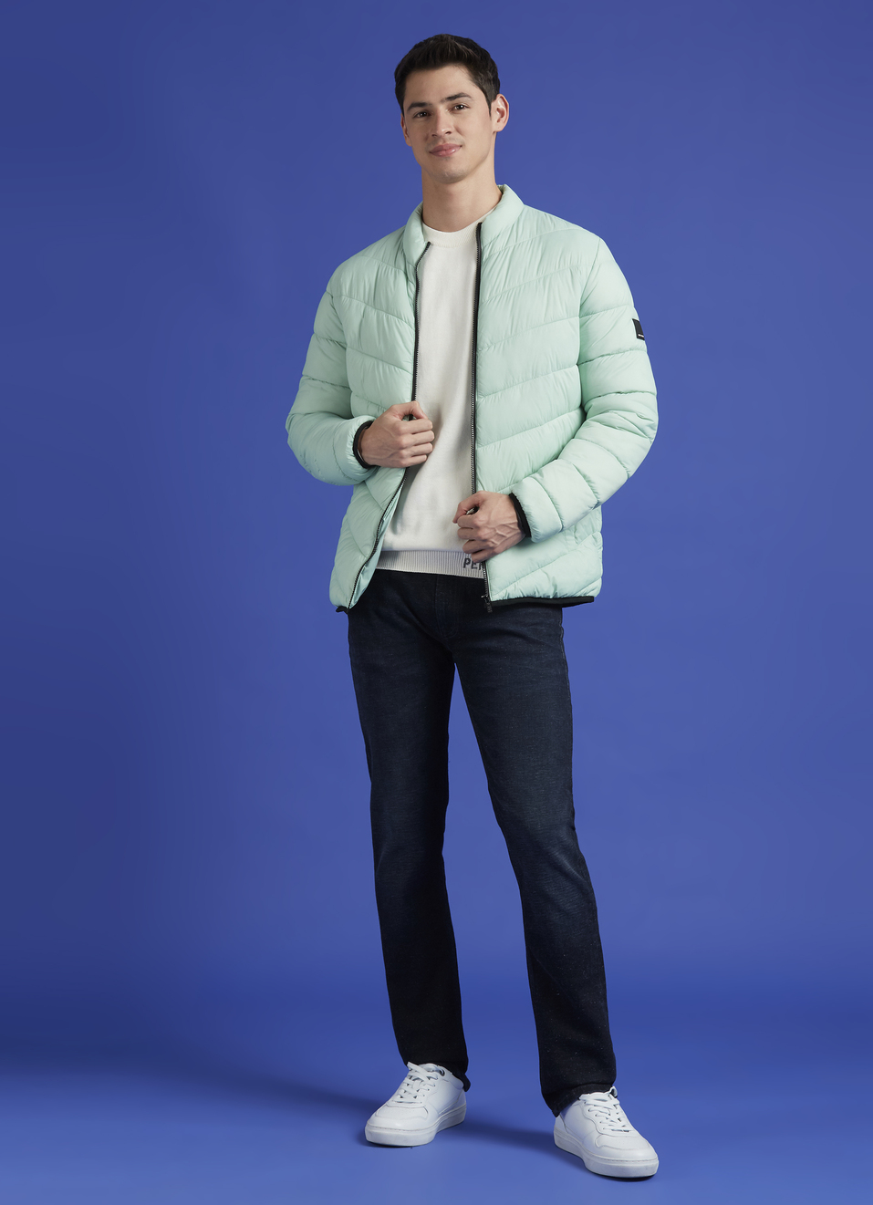 Green Full Sleeve  Puffer Jacket, , large image number 5