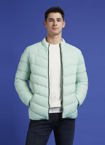 Green Full Sleeve  Puffer Jacket