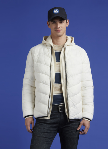 White Full Sleeve Full Sleeve Puffer Jacket