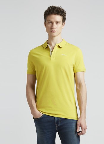 Brown Ribbed Collar Short Sleeve Polo