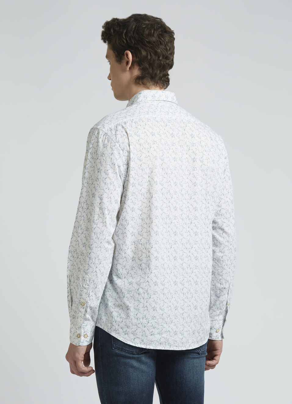 White Abstract Print Full Sleeve Shirt, , large image number 2