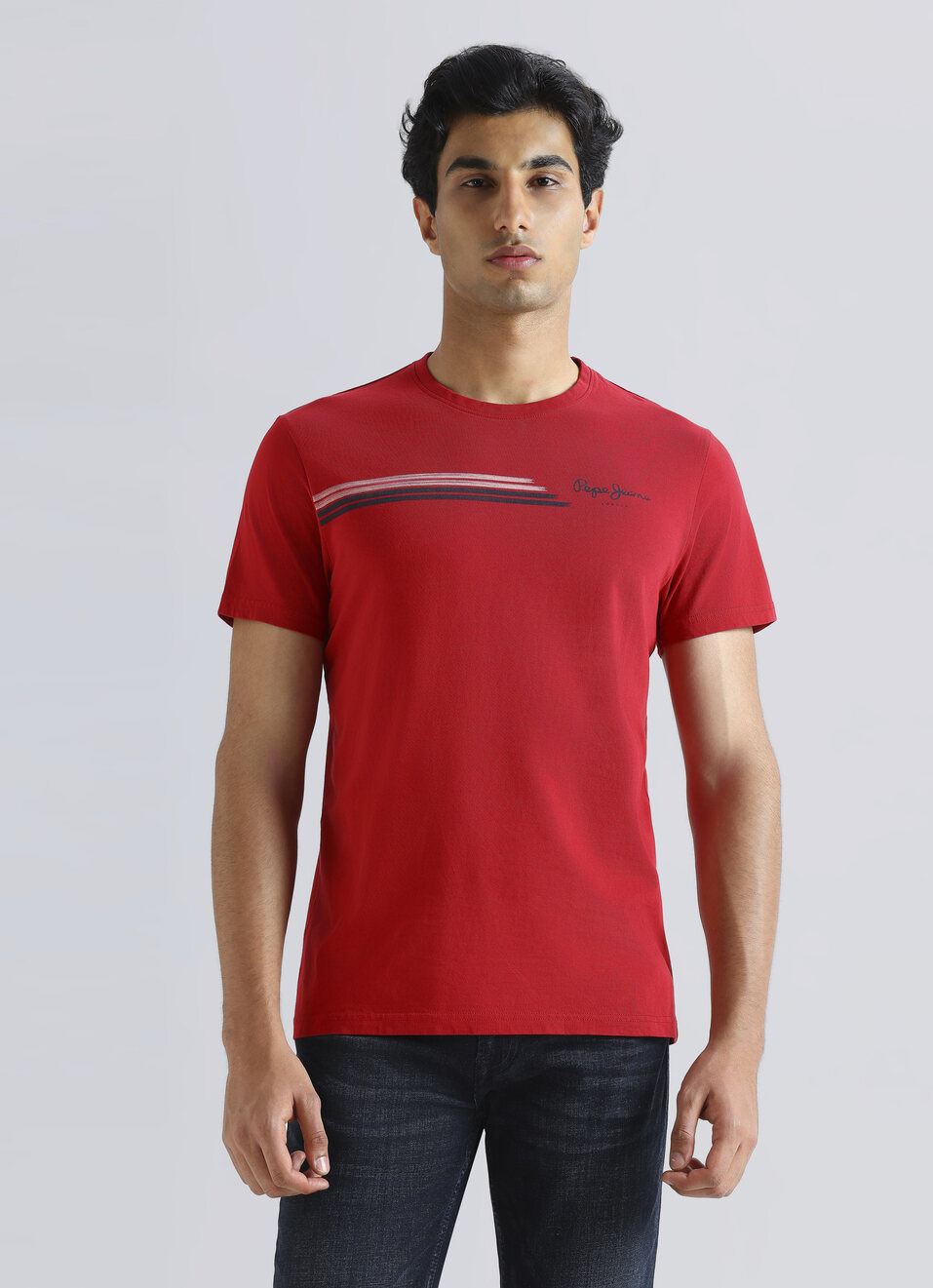 Red Graphic Print Short Sleeve T-shirt, , large image number 1