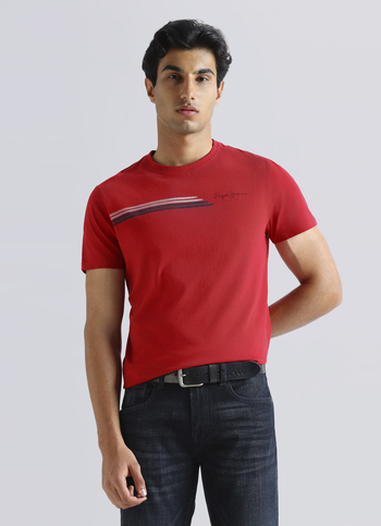 Red Graphic Print Short Sleeve T-shirt