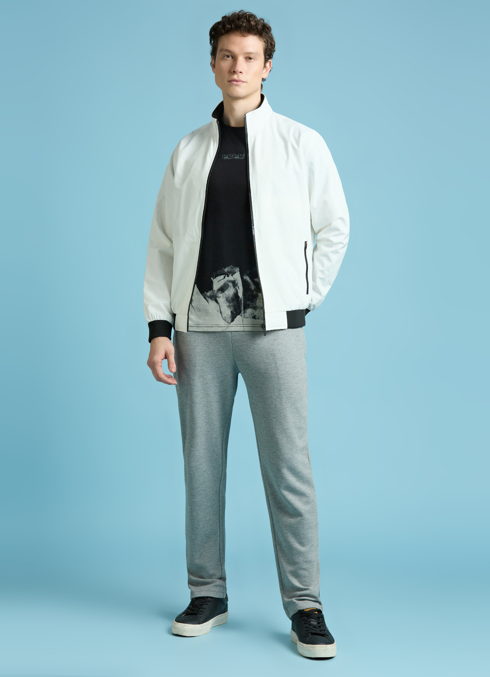 Black Abstract Print Short Sleeves T-shirt, , large image number 5